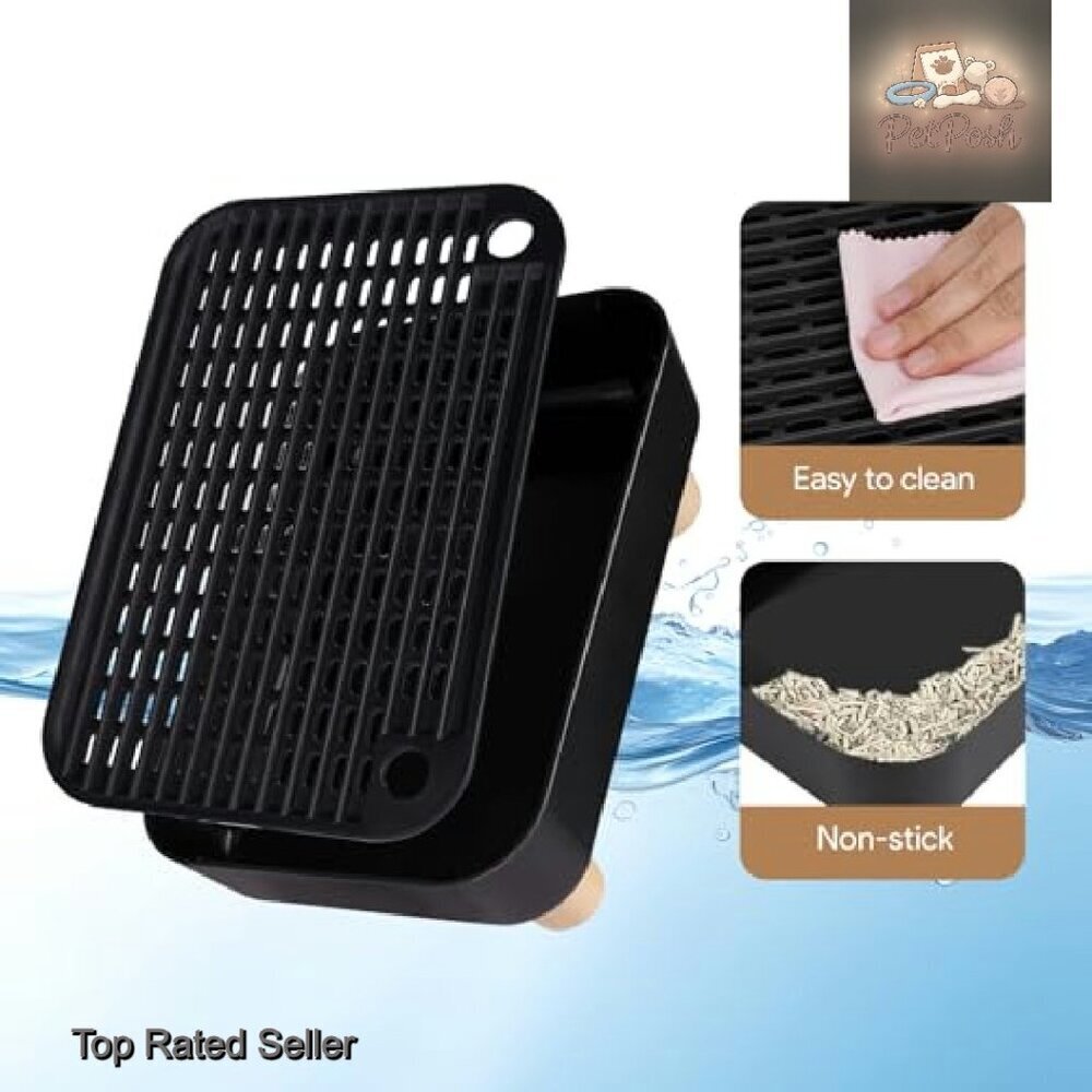 Cat Litter Box Ramp Step Senior Kittens Low Entry Mesh Tray Clean View 5